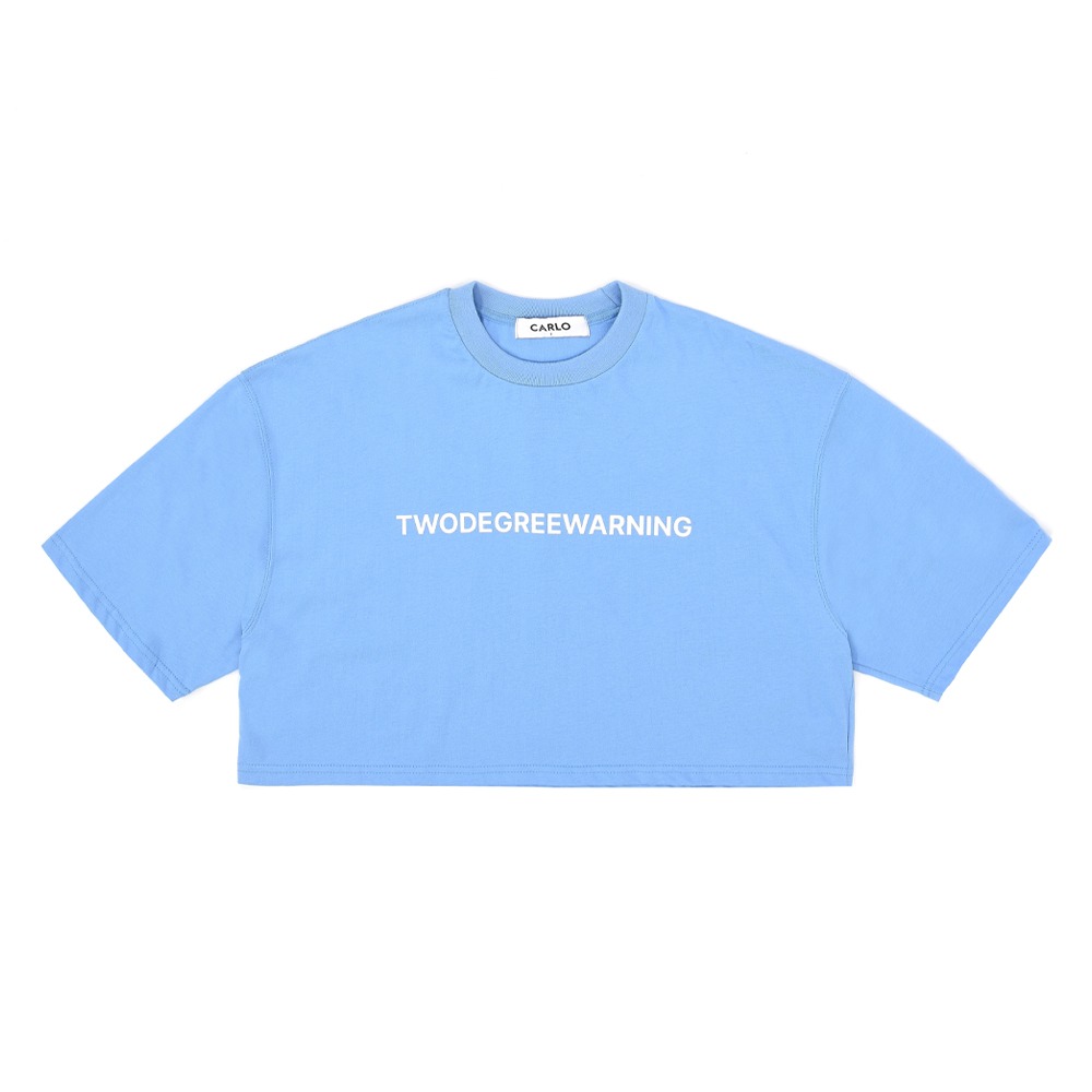 ECOGRAM 에코그램 [까를로] Iceberg CARLO T-shirts Crop_Light Blue fashion