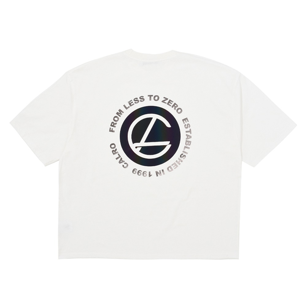 ECOGRAM 에코그램 [까를로] Aurora black Logo T-shirts_White fashion