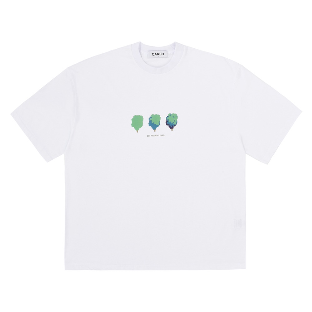 [까를로] Eco Dyes Tree T-shirts_White fashion