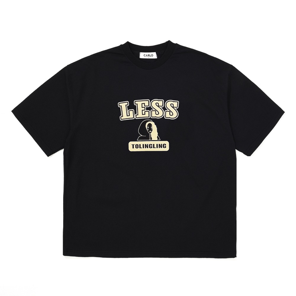 [까를로] Less T-shirts_Black fashion