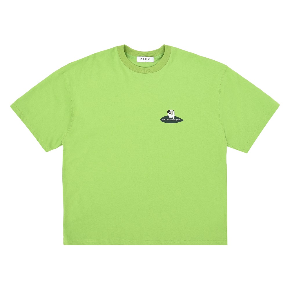 ECOGRAM 에코그램 [까를로] Protective Species T-shirts_Light Green fashion