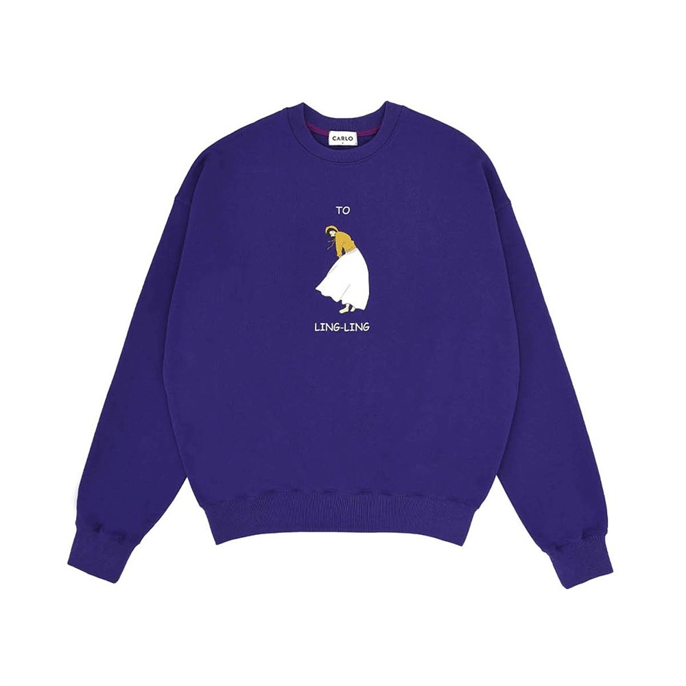 [까를로] From Lingling Sweatshirts_Purple fashion