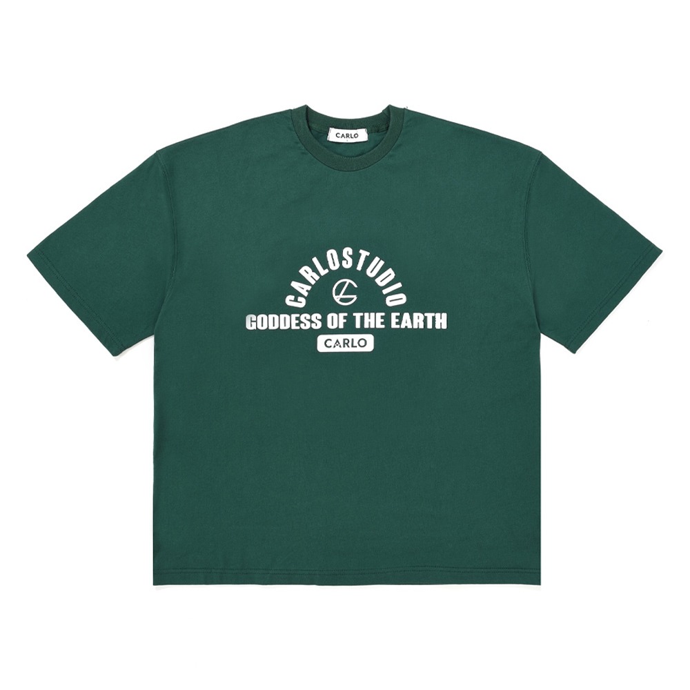 ECOGRAM 에코그램 [까를로] CARLO Studio Logo T-shirts_Green fashion