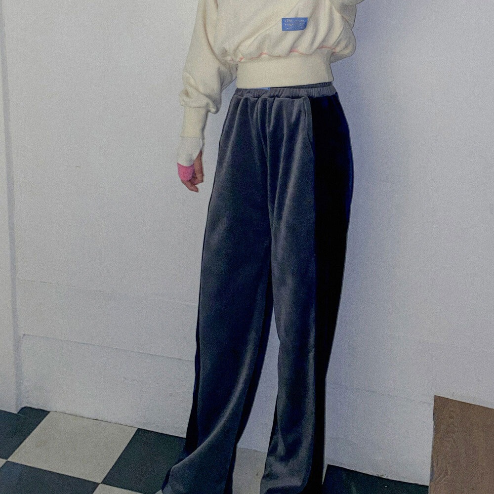 ECOGRAM 에코그램 [바이브린]  V.Charlotte 컬러 블록 밍크팬츠 fashion