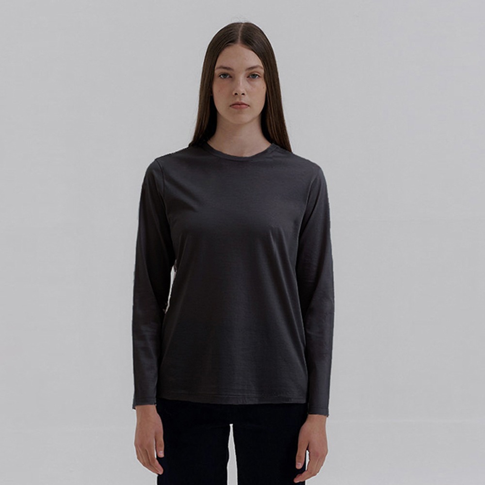 ECOGRAM 에코그램 [아유] silket cotton T-shirts_CHARCOAL fashion