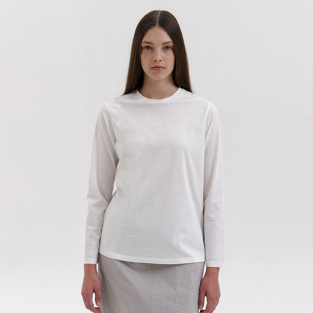 ECOGRAM 에코그램 [아유] silket cotton T-shirts_OFF WHITE fashion