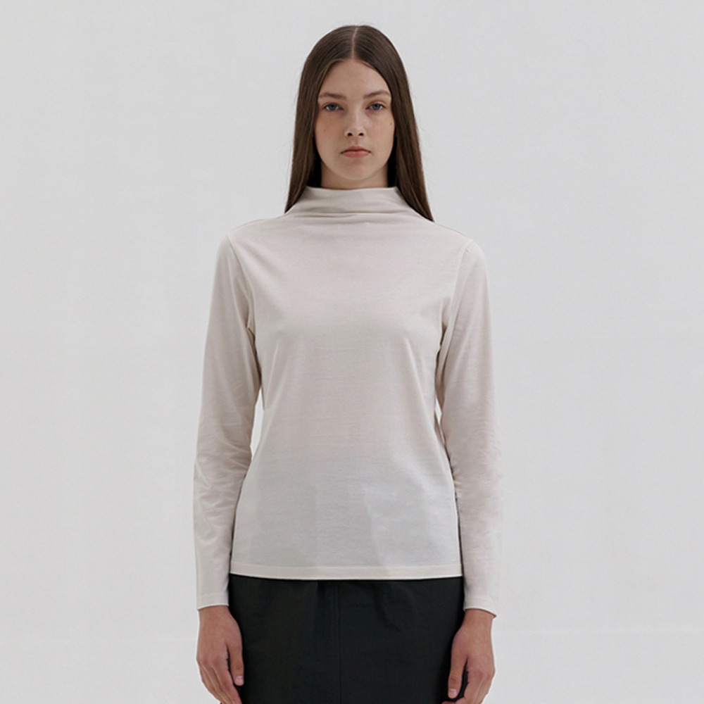 [아유] silket cotton turtle neck top_CREAM fashion