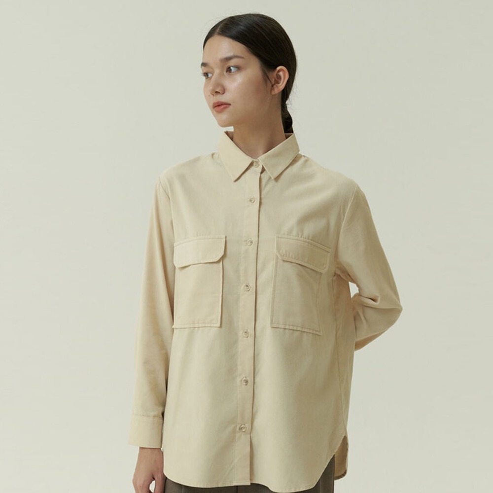 [아유] pocket shirt-yellow fashion