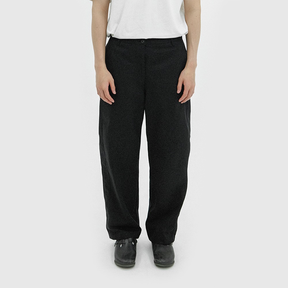 ECOGRAM 에코그램 [프로덕트스토리지] LOOSE TAPERED COTTON PANTS (BLACK) fashion