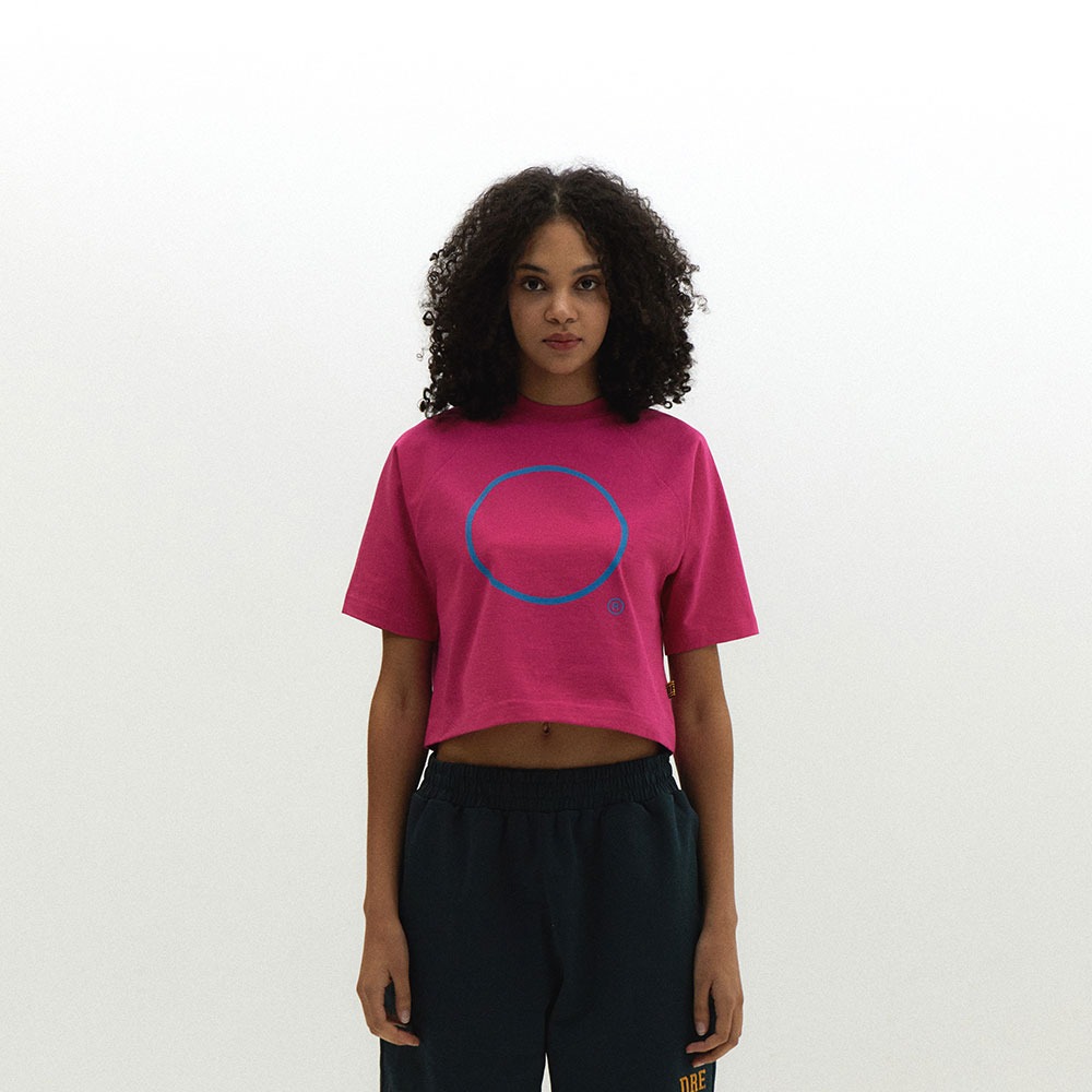 ECOGRAM 에코그램 [디어라이프] 레글런 크롭티셔츠 핑크 fashion