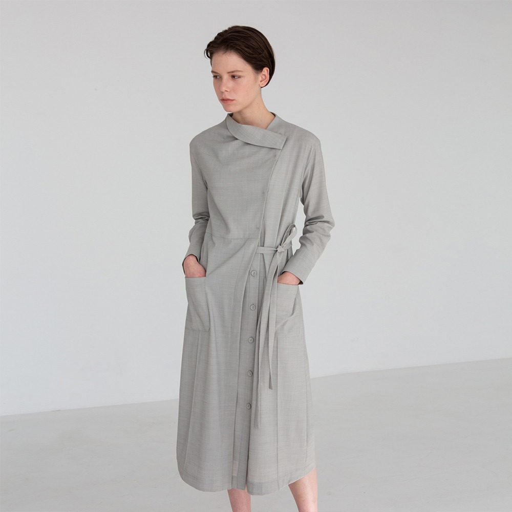 ECOGRAM 에코그램 [레아비엔] 2WAY COLLAR WOOL DRESS fashion