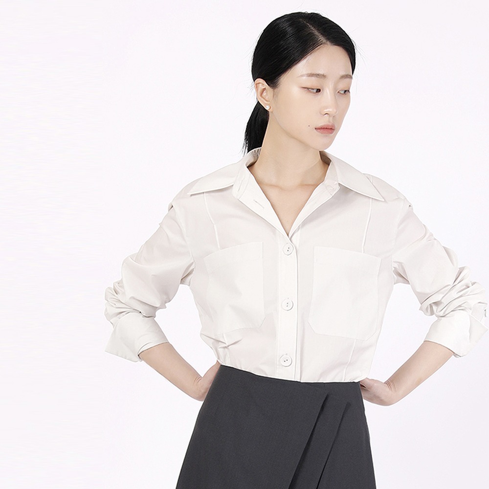 ECOGRAM 에코그램 [레아비엔] RECYCLED PINTUCK SHIRTS fashion