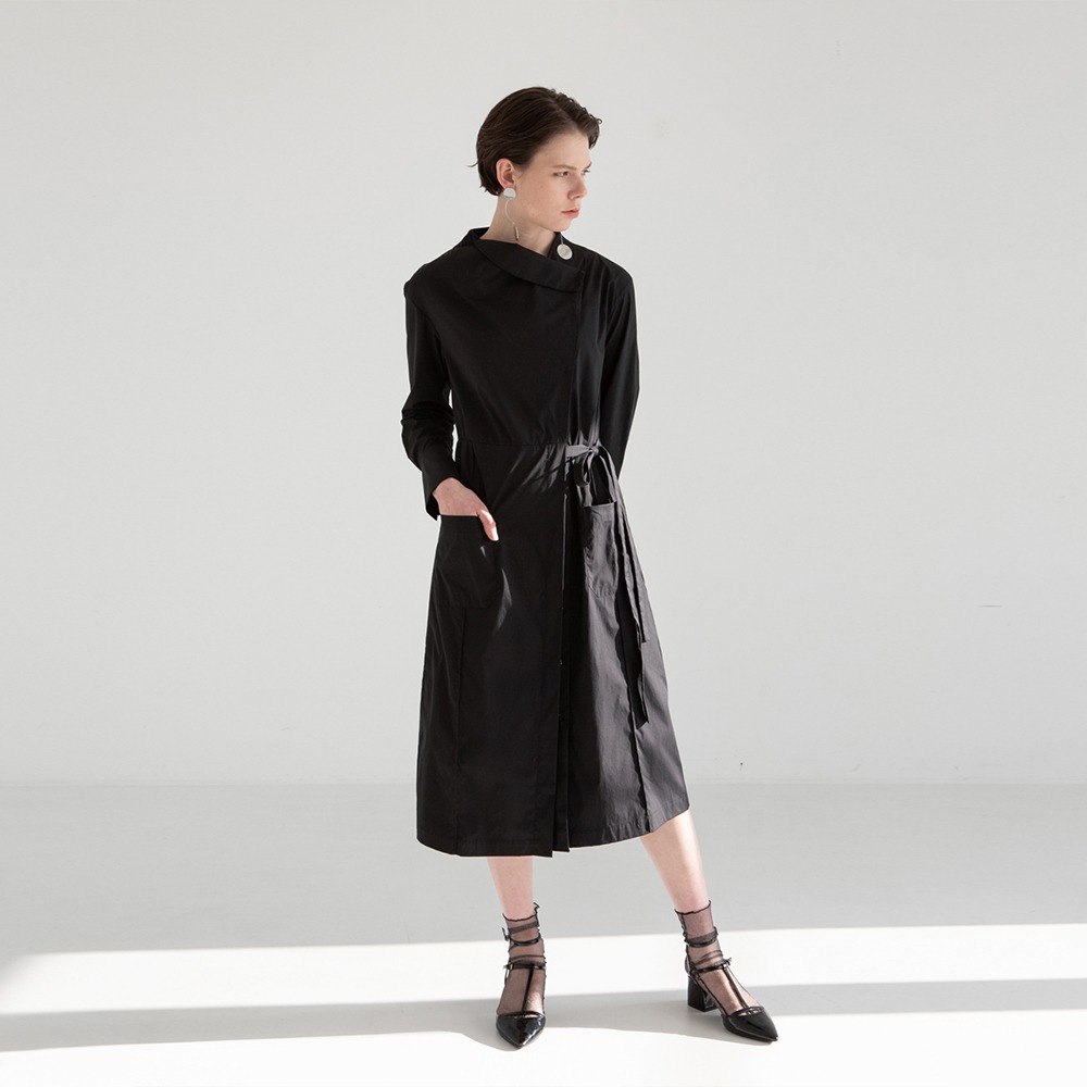 ECOGRAM 에코그램 [레아비엔] 2WAY COLLAR SHIRTS DRESS fashion